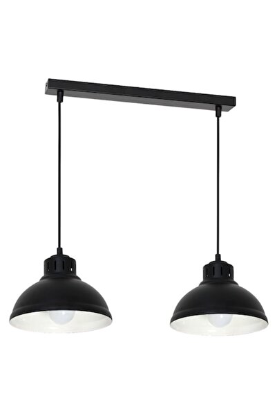 Cojom Candelabru Vechio, vintage, 2xE27, negru cu alb