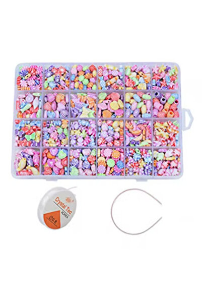 Arabest 24-Grid Children's Bead Craft Kit, DIY Materials for Necklaces Bracel...