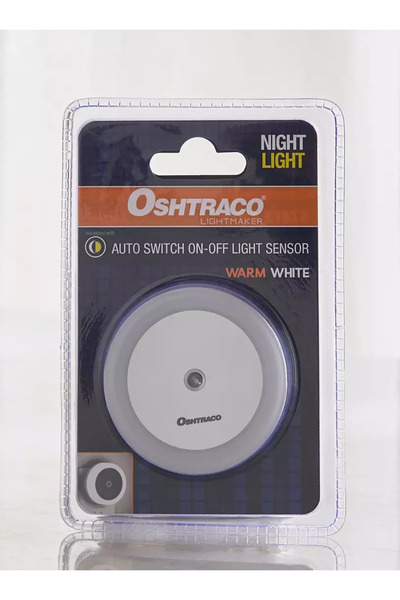 Oshtraco ضوء ليلي LED بمستشعر تلقائي بلون أبيض دافئ