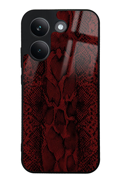 Spoyi Xiaomi Poco X8 Pro Red Deri Tasarımlı Glossy Telefon Kılıfı
