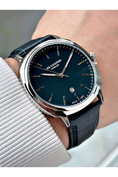 Lee Cooper Special Design Navy Blue Color Leather Cord Men's Wristwatch 8248.399