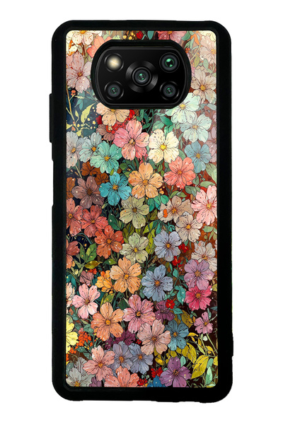 Spoyi حافظة هاتف لامعة بتصميم نسيج زهري لهاتف Xiaomi Poco X3