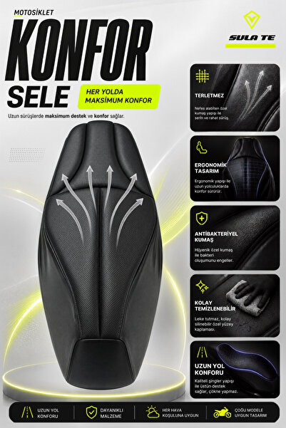 SULAITE Motosiklet Konfor Sele Kılıfı Mondial Ressivo 125/250 CC Uyumlu Visco...