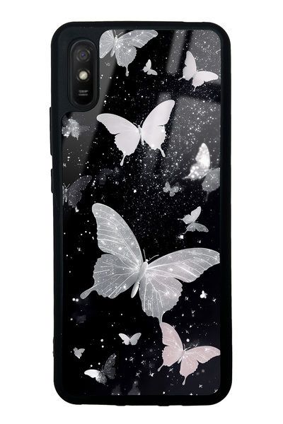 Xiaomi Redmi 9A Kelebek Tasarımlı Glossy Telefon Kılıfı
