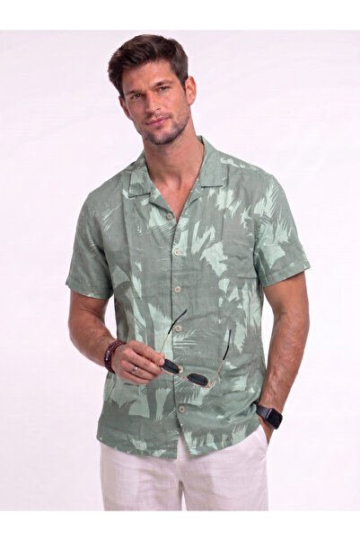 Levantino Men’s Patterned Short Sleeve Resort Collar Shirt