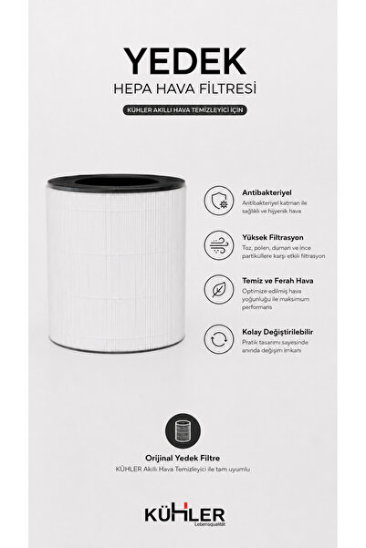 kühler ClearAura KH-V7777 H13 HEPA Yedek Filtre | Orijinal Hava Temizleyici F...