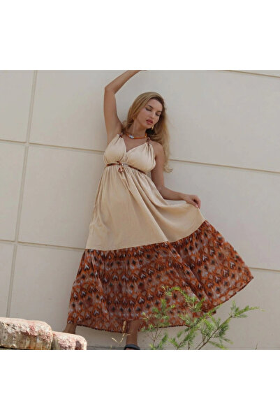 Su Koleksiyon Gazelle Boho Gypsy Dress / Beige