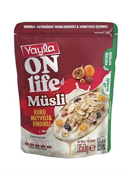 Yayla Onlife Kuru Meyveli Fındıklı Müsli 350 gX2 PAKET