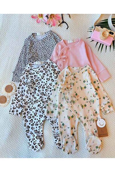 UmBaby 4-Piece Premium Baby Romper Set |   100% Cotton |   Newborn & 0-3 Months