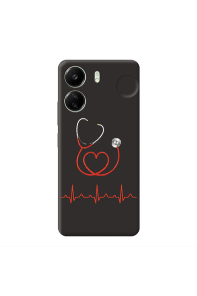 Other Xiaomi Redmi 13C Stethoscope Black Colored Silicone TPU Θήκη