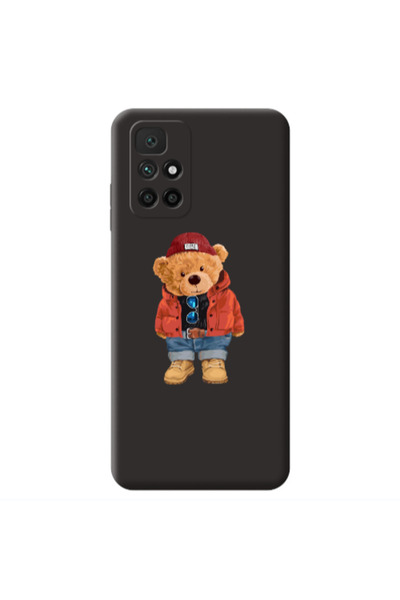 Other Xiaomi Redmi 10 2022 Bear in a hat Black Colored Silicone TPU Θήκη