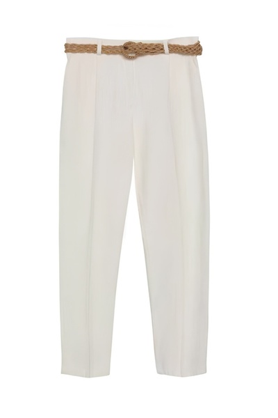 Quzu Women's Canvas Trousers 70840 Ecru