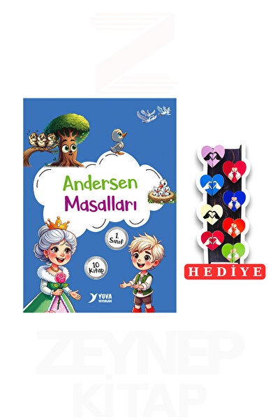 Yuva Yayınları 1.Sınıf Andersen Masalları 10 Kitap Set (8'li Kalp Ayraç Hediye)