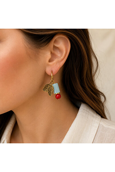 Vesce Atelier Coralia – Aquamarine Coral Natural Stone Earrings