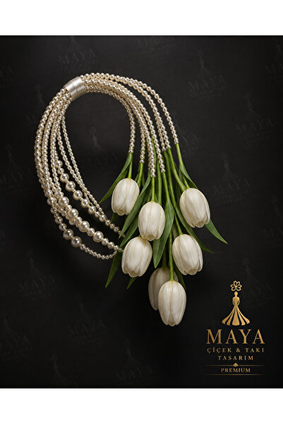 Bioren Maya Perla Premium - İnci Kemerli Lale Gelin Çiçeği