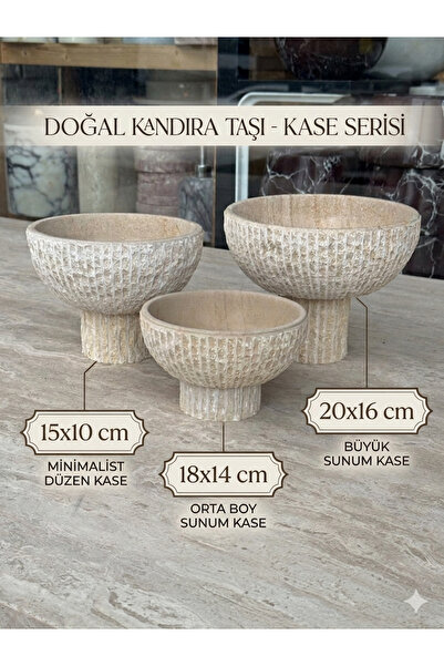 Polen Stone Natural Agate Stone Bowl Set with Feet - 3-Piece Decorative Prese...