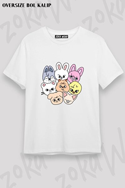 ZOKAWEAR Μπλουζάκι Unisex Loose Fit Stray Kids Skzoo v7 με στάμπα