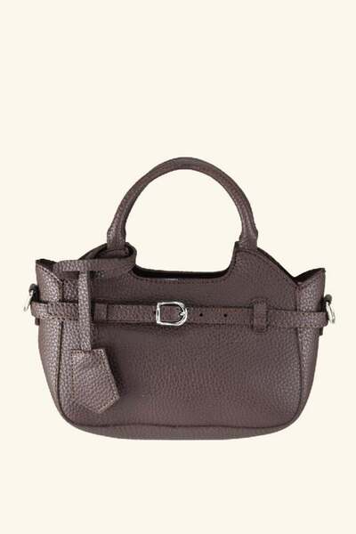 birizmoda Women's Textured Leather Belt Detailed Hand and Shoulder Bag - Bitt...