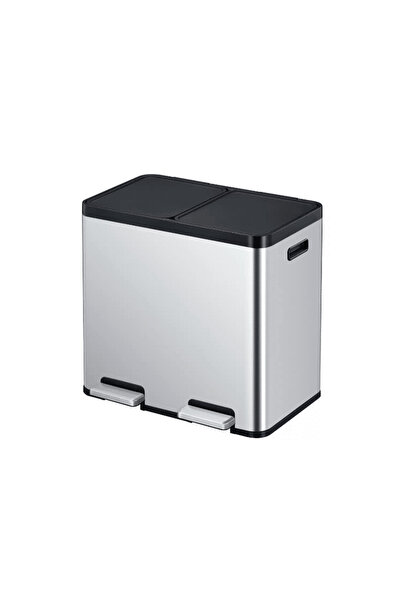 EKO Coș de gunoi cu pedală, EKO, Essential, 22+22 L, 2 compartimente, inox