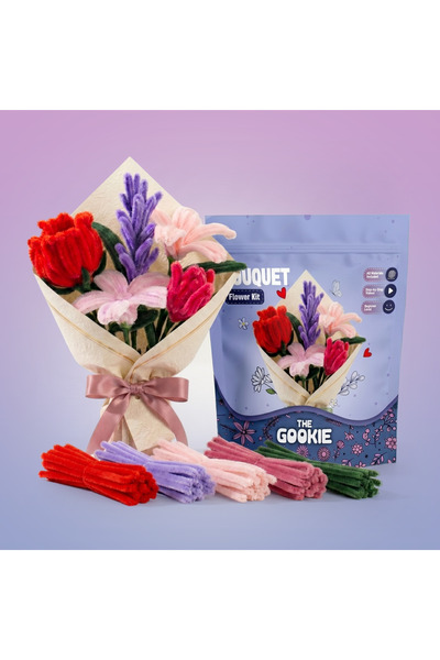 The Gookie Şönil Çiçek Yapım Kiti - DIY Buket Hazırlama Seti, Sevgiliye ve Ar...