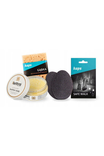kaps Set de curatare a incaltamintei, Kaps, 3 in 1, burete de curatare, sapun...