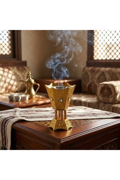 OKAE مبخرة كهربائية معدنية على الطراز الشرق أوسطي، موقد بخور كهربائي للمنزل و...