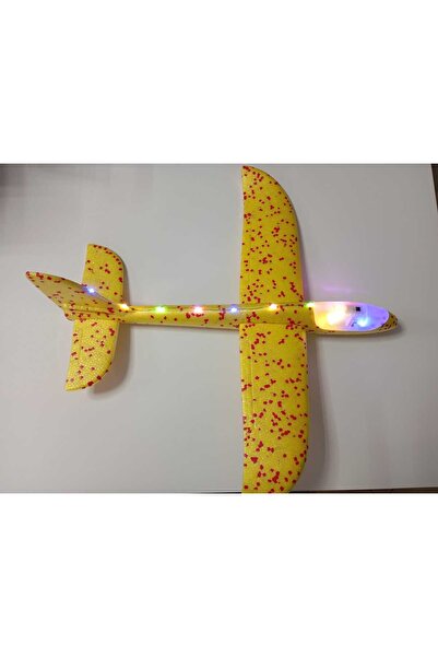 ydn Köpük Strafor Uçak Led Işıklı 49 Cm Sarı Renk