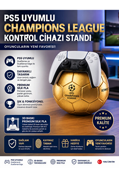 G3D PS5 DualSense Oyun Kolu Standı | 3D Baskı Futbol Topu Kol Tutucu | Dekora...
