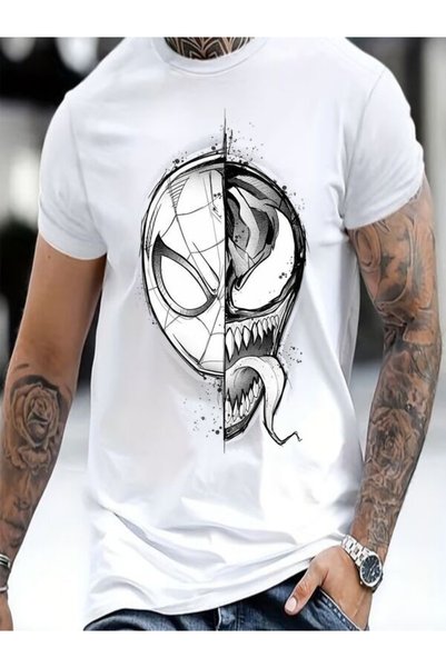 vorena Comic Book Themed Printed Oversize T-Shirt