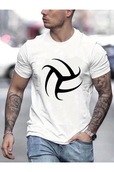 vorena Men's White Printed T-Shirt