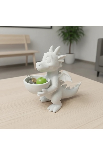 OEM Figurină Dragon Decorativă cu Bol, Suport Obiecte Mici, Imprimare 3D, 15 cm