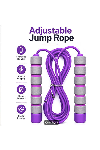 Generic Adjustable Jump Rope with Anti-Slip Foam Handles for Fitness, Cardio ...