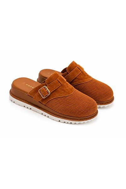 POTEEN Aren Women's Anatomical Soft Sole Buckle Daily Use Genuine Leather Sabo