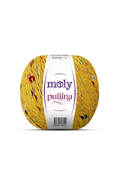 Moly pullina pullu simli pamuklu örgü ipi Color:19 50 gr/145 mt