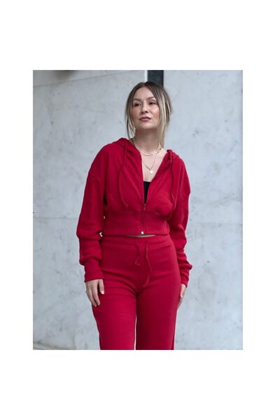 OEM Σετ φόρμας φλις με κοντό μπουφάν. Κόκκινο, μεγάλο