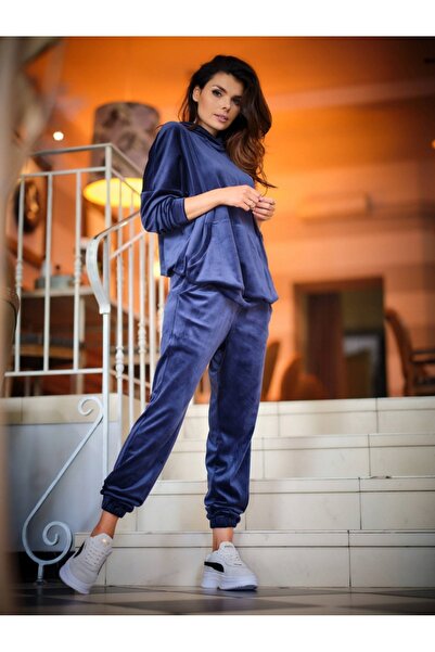 Awama Pantaloni dama, Awarma, Poliester, Marime L, Bleumarin