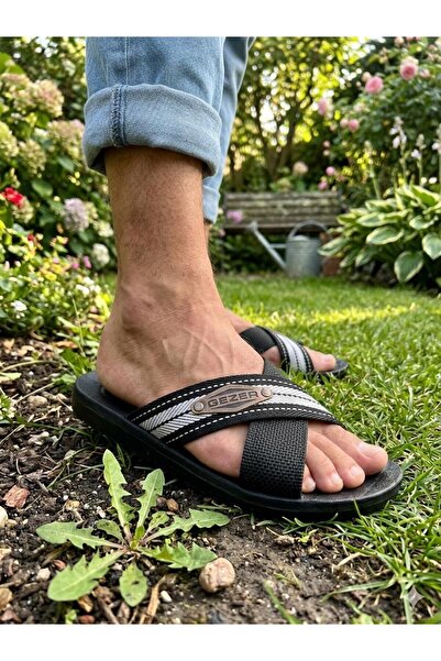 GEZER Black Bag Garden Factory Workplace Daily Rope Strong Men's Slippers