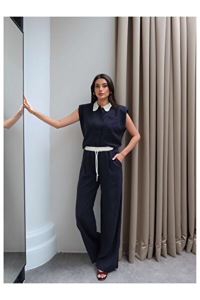 ESRAHELVACI Knitwear Collar Padded Double Set