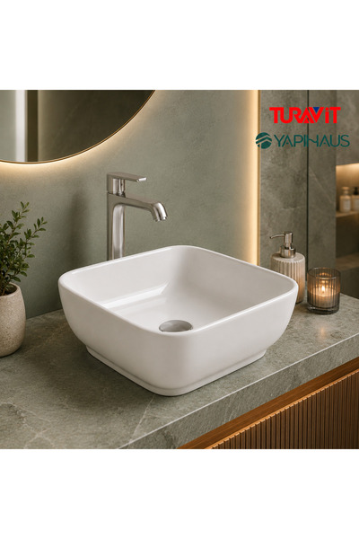 Turavit Porto Çanak Lavabo Deliksiz 40x40 Cm PRT0708