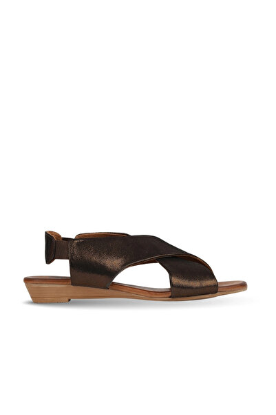 BUENO Black Glittery Leather Women's Sandals