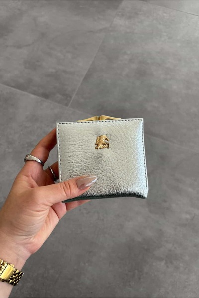 Yuka Atelier Mae Vintage Model Silver Faux Leather Wallet
