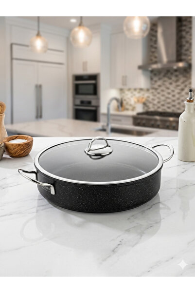 OEM Granit Kaplama Karnıyarık Ve Pilav Tenceresi 30 cm - Cam Kapaklı