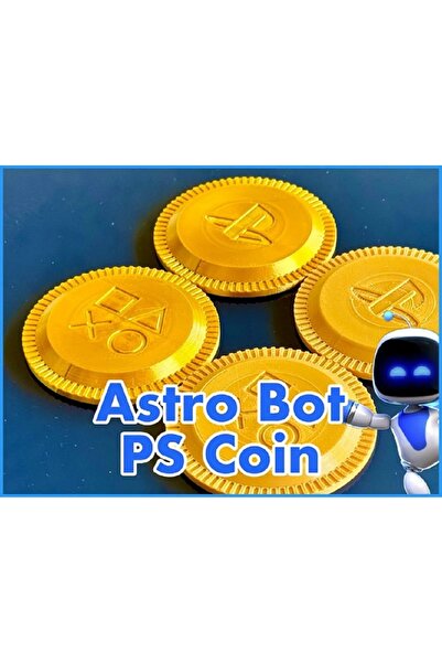 Chino Design Astro Bot oyunu Coin / ( 4 ADET )- Astrobot Gold Coin Playstatio...