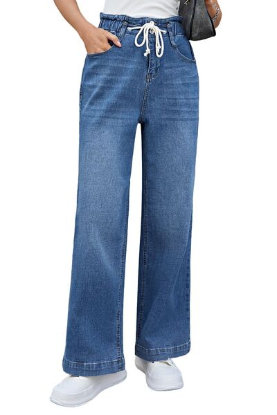 OEM Jeans pentru femei, croială largă la bază, baggy, confortabili, elastici,...