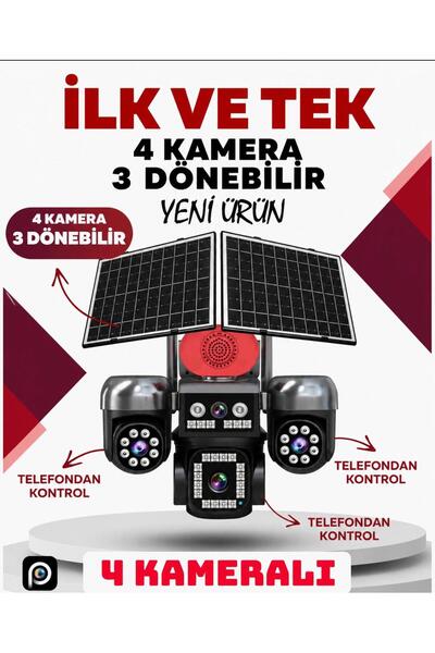 KRNTEKNO TEKNOLOJİ MARKET 3mp+3mp+3mp+3mp 12mp Aov Esim 4g Solar 4 Kameralı 3...
