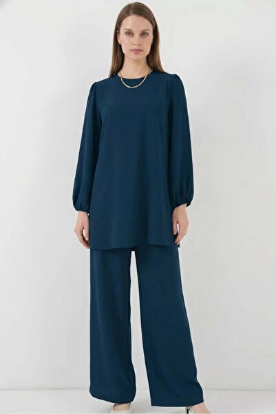 ALFA AKSESUAR 03 Women's Round Neck Long Sleeve Petrol Set