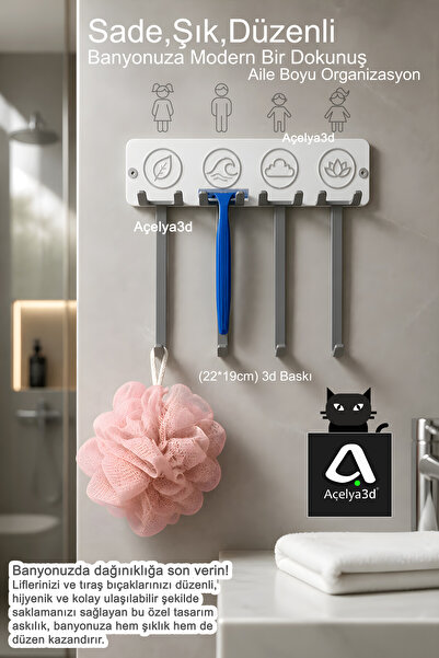 Bathroom Fiber Hanger Permatic Holder Razor Hanger Family Type Wall Organizer Bathroom Organizer