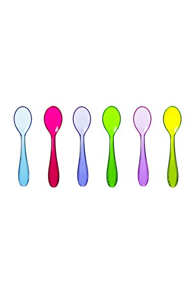 OEM Lingurițe Reutilizabile din Plastic Colorat 12 cm, Set 6 buc, pentru Dese...