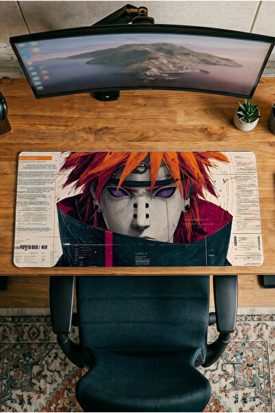 Halura لوحة ماوس للألعاب مطبوعة رقميًا بنمط Naruto مقاس 30x70، مقاس XXL، مع ق...
