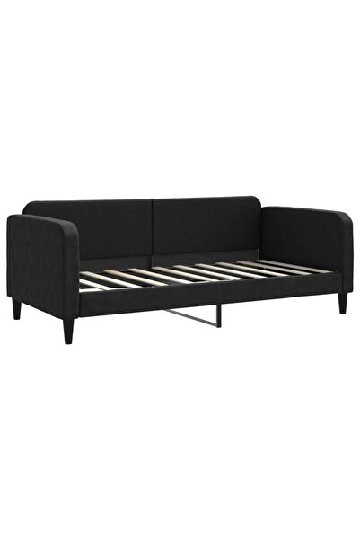 vidaxl Cadru de pat, negru, 90x190 cm, material textil